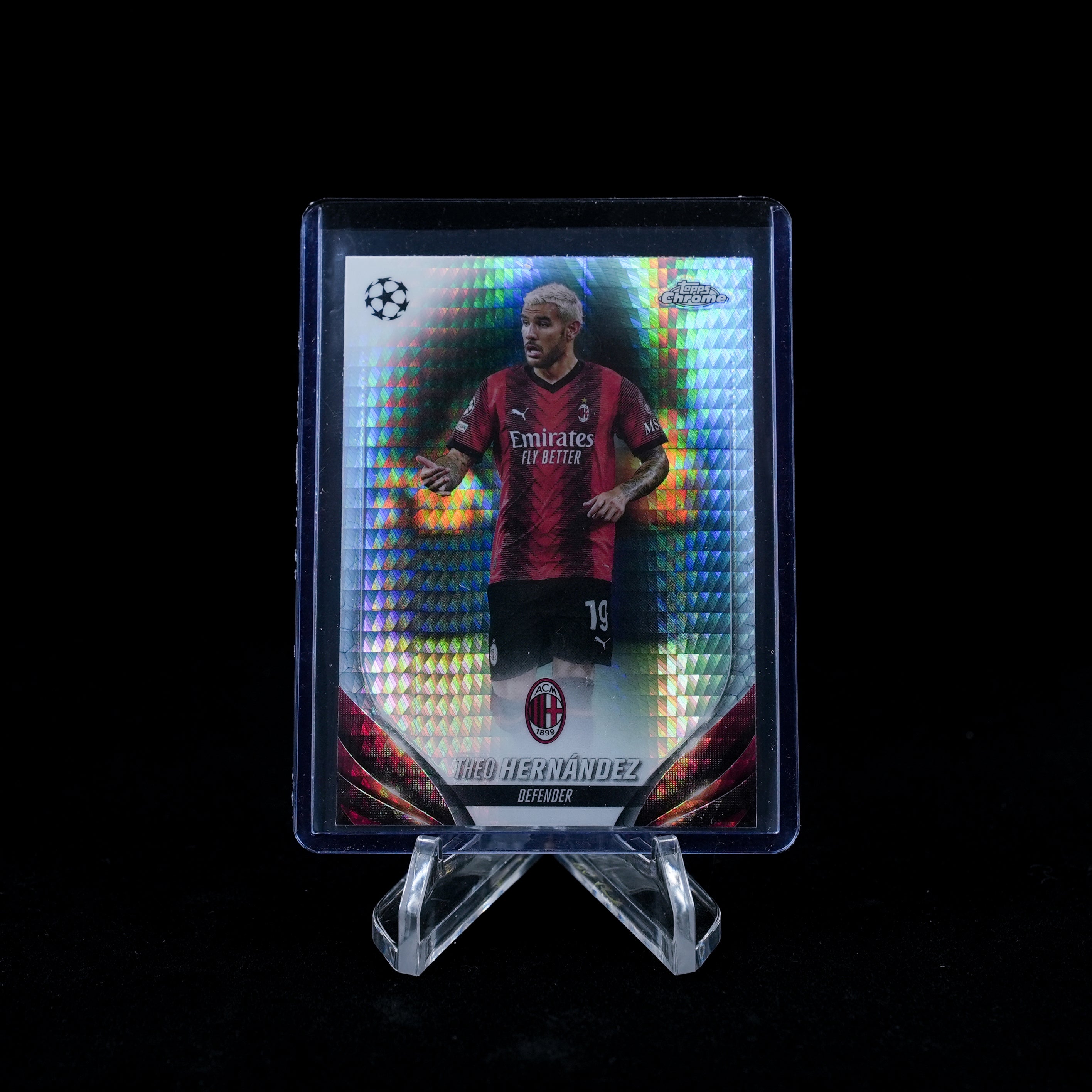 2023-24 Topps Chrome UEFA Club Competitions Soccer-Theo Hernández-Prism
